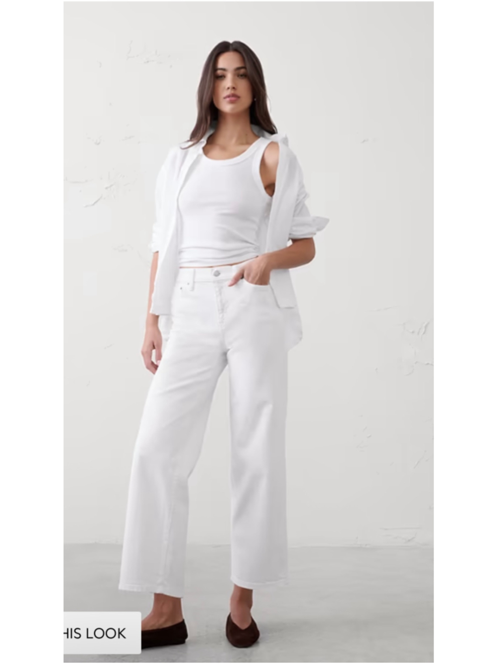 Banana Republic White Wide Leg Jeans Size 27